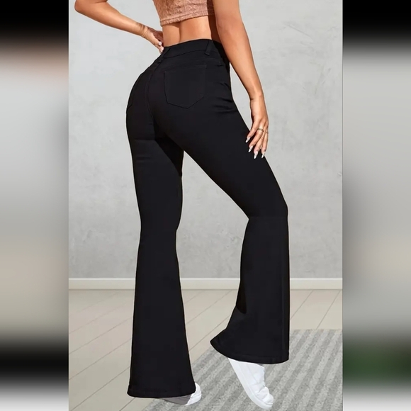 NWOT- Black High Waist Stretchy Flare Jeans- Small/Medium - Picture 3 of 6